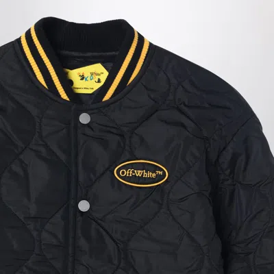 Off-white Black/yellow Nylon Bomber Jacket In Black