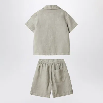 Il Gufo Two Piece Linen Set In Grey In Grey