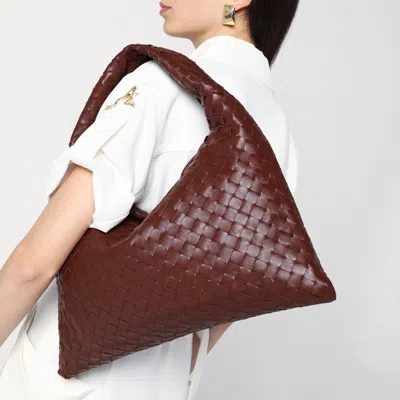 Bottega Veneta Small Hop Intrecciato Leather Shoulder Bag In Red