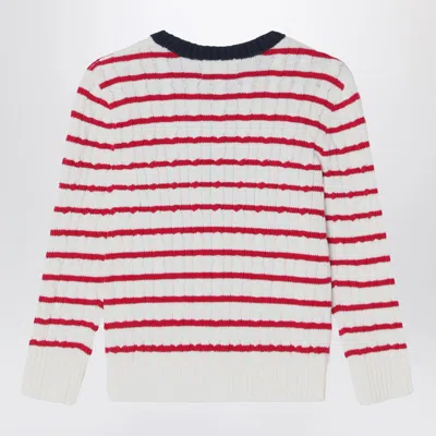 Polo Ralph Lauren Striped Cable-knit Jumper In White