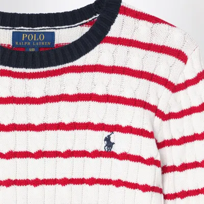 Polo Ralph Lauren Striped Cable-knit Jumper In White