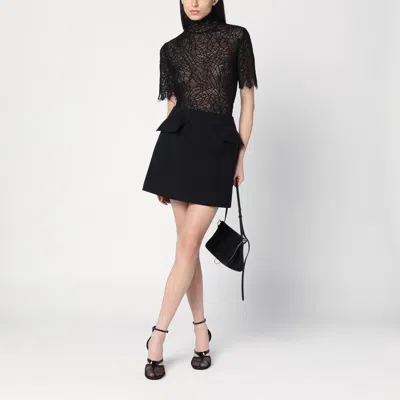 Alexander Mcqueen Mini Skirt With Structured Silhouette In Black