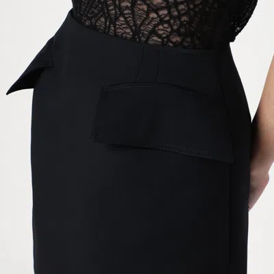 Alexander Mcqueen Mini Skirt With Structured Silhouette In Black