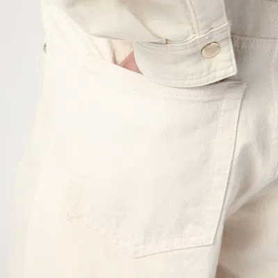 Frame Butter-coloured Denim Bermuda Shorts In White