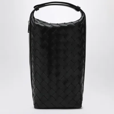 Bottega Veneta Vertical Intrecciato Wallace Black Pouch In Black