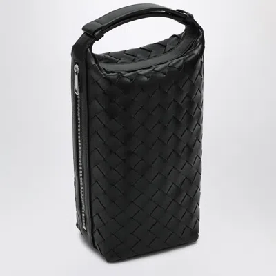 Bottega Veneta Vertical Intrecciato Wallace Black Pouch In Black