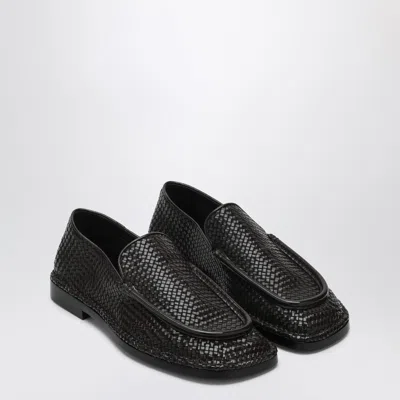Bottega Veneta Men Daddy Moccasins In Dark Chocolate Color Made Of Woven Leather In Brown
