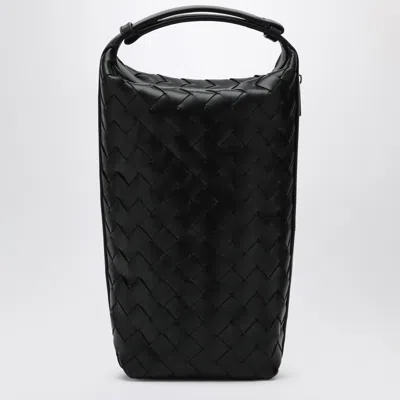 Bottega Veneta Vertical Intrecciato Wallace Black Pouch In Black