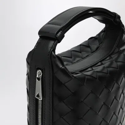 Bottega Veneta Vertical Intrecciato Wallace Black Pouch In Black