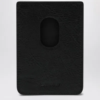 Balenciaga Black Vertical Card Holder With Logo Print Men In Black