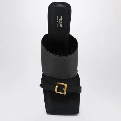 Balenciaga Black Leather Bel Air Sandals In Black