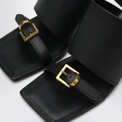 Balenciaga Black Leather Bel Air Sandals In Black