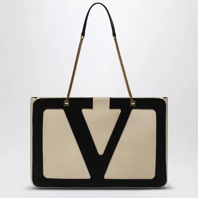 Valentino Large White Chain Tote Bag In White