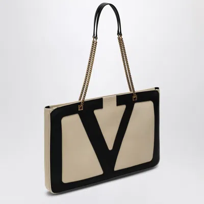 Valentino Large White Chain Tote Bag In White