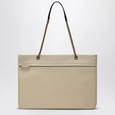 Valentino Large White Chain Tote Bag In White