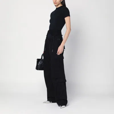 Balenciaga Lace Up Back Bow Detail T-shirt In Black