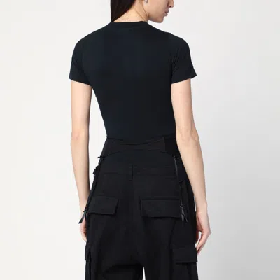 Balenciaga Lace Up Back Bow Detail T-shirt In Black