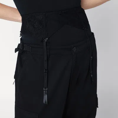 Balenciaga Lace Up Back Bow Detail T-shirt In Black