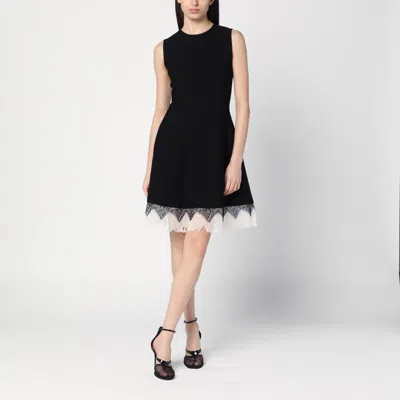 Alexander Mcqueen Black Viscose Mix Dresses In Black