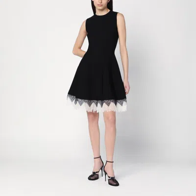 Alexander Mcqueen Black Viscose Mix Dresses In Black