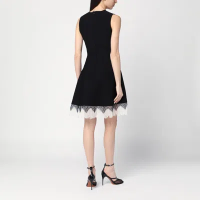 Alexander Mcqueen Black Viscose Mix Dresses In Black