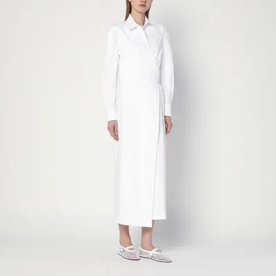 Max Mara Wrap Design Dress Buttoned Cuffs In White