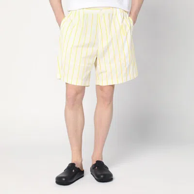 Jacquemus Aloe Striped Pattern Elastic Waistband Shorts In Yellow