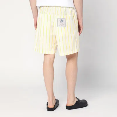 Jacquemus Aloe Striped Pattern Elastic Waistband Shorts In Yellow
