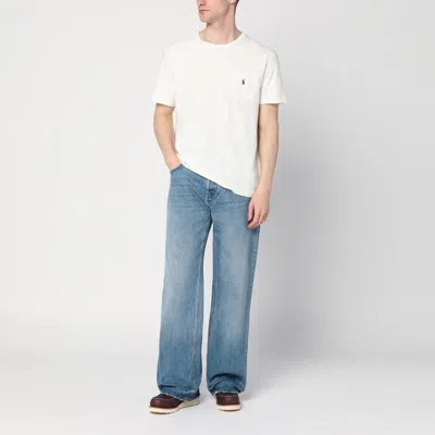 Polo Ralph Lauren Man's White Cotton T-shirt With Logo In White