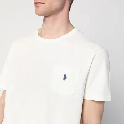 Polo Ralph Lauren Man's White Cotton T-shirt With Logo In White