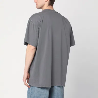 Balenciaga Graphic Text Grey T-shirt With Relaxed Fit In Grey