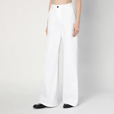 Department Five Misa White Cotton Wide Trousers In White