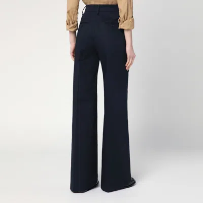 Department Five Misa Blue Navy Cotton Wide Trousers In Blue