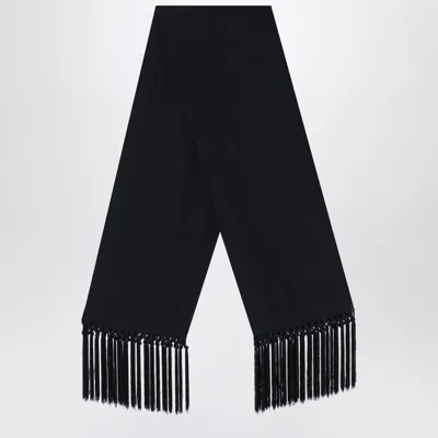 Taller Marmo Black Scarf With Fringes In Black