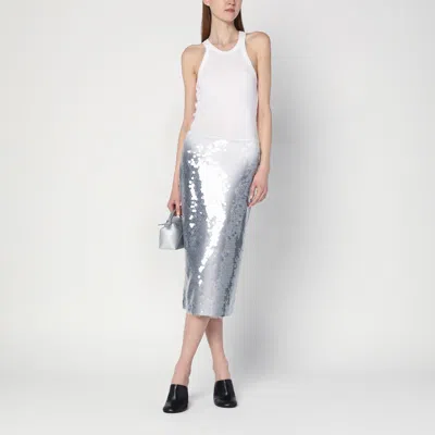 Sportmax Gradient Sequin Pencil Skirt In White