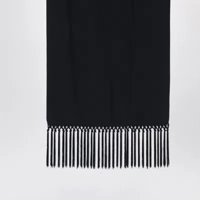 Taller Marmo Black Scarf With Fringes In Black