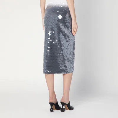 Sportmax Gradient Sequin Pencil Skirt In White