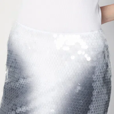 Sportmax Gradient Sequin Pencil Skirt In White