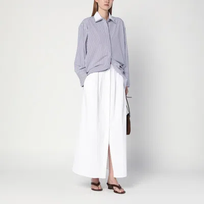 Max Mara Oversized Violet Striped Shirt In Poplin In Purple