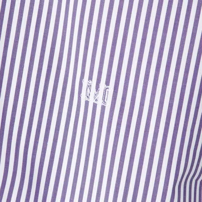 Max Mara Oversized Violet Striped Shirt In Poplin In Purple