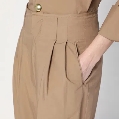 Darkpark Camel-coloured Cuffed Trousers In Beige