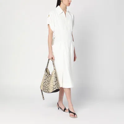Jil Sander Python Print Leather Shoulder Bag In Multicolor