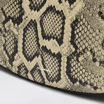 Jil Sander Python Print Leather Shoulder Bag In Multicolor
