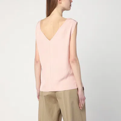 Calvin Klein Light Pink Blouse In Linen Blend In Pink
