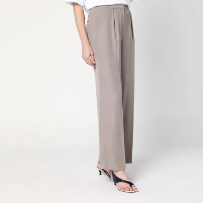 Calvin Klein Ash Grey Trousers In Linen Blend In Grey