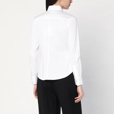 Calvin Klein Cotton Shirt With Collared Neck And Cuffed Sleeves In White