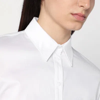 Calvin Klein Cotton Shirt With Collared Neck And Cuffed Sleeves In White