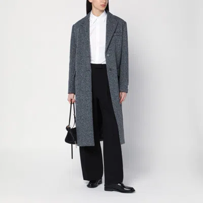 Calvin Klein Single-breasted Coat In Wool Blend In Grey
