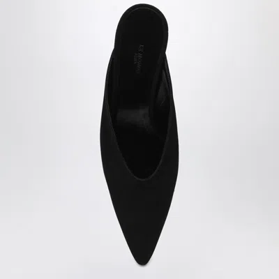 Le Monde Beryl Le Monde Béryl Black Wedge Mule In Suede In Black