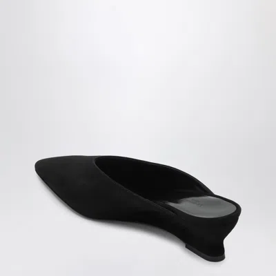 Le Monde Beryl Le Monde Béryl Black Wedge Mule In Suede In Black